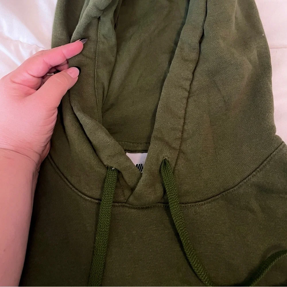 Nike Mens Army Green Fleece Hooded Pullover Sweatshirt size L